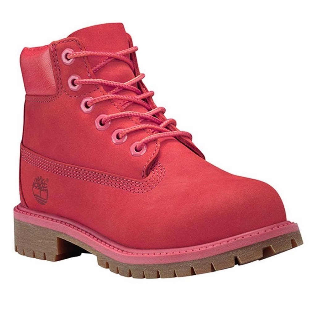 Timberland 6” In Premium Waterproof Toddler in Pink suede sz 12 with box